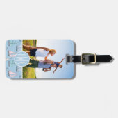 カスタムな写真及びモノグラムのかわいいヨットパターン1 ラゲッジタグ (正面横)