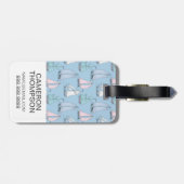 カスタムな写真及びモノグラムのかわいいヨットパターン1 ラゲッジタグ (裏面横)