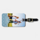 カスタムな写真及びモノグラムのアヤメパターン ラゲッジタグ (正面横)