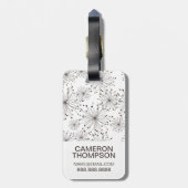 カスタムな写真及びモノグラムのレトロの花の背景 ラゲッジタグ (裏面縦)