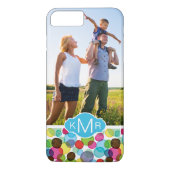 カスタムな写真及びモノグラムの円形の泡パターン2 Case-Mate iPhoneケース (裏面)