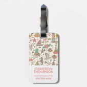 カスタムな写真及びモノグラムの夏の船パターン ラゲッジタグ (裏面縦)