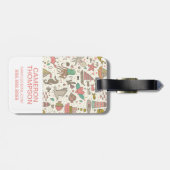 カスタムな写真及びモノグラムの夏の船パターン ラゲッジタグ (裏面横)
