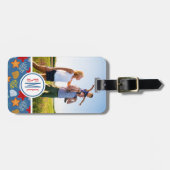 カスタムな写真及びモノグラムの水中生命パターン ラゲッジタグ (正面横)