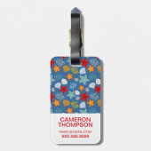 カスタムな写真及びモノグラムの水中生命パターン ラゲッジタグ (裏面縦)