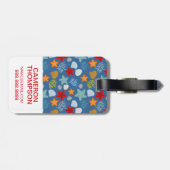 カスタムな写真及びモノグラムの水中生命パターン ラゲッジタグ (裏面横)