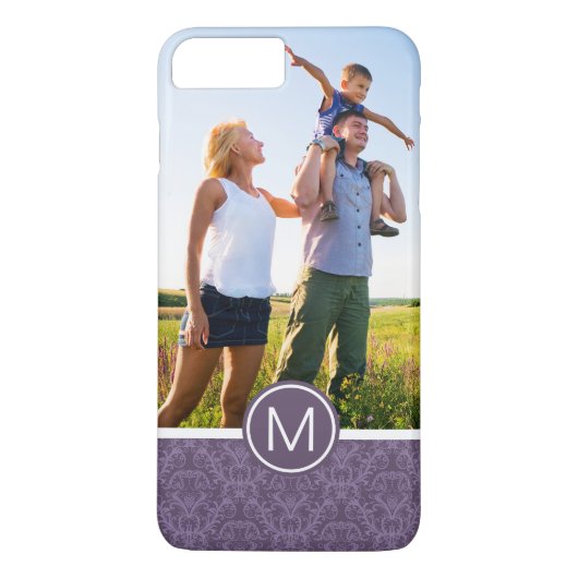 カスタムな写真及びモノグラムの紫色の花模様の壁紙2 Case-Mate iPhoneケース (裏面)