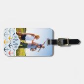 カスタムな写真及びモノグラムの航海のないかりパターン ラゲッジタグ (正面横)