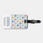 カスタムな写真及びモノグラムの航海のないかりパターン ラゲッジタグ (裏面横)