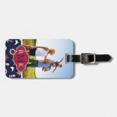 カスタムな写真及びモノグラムの航海のな海パターン ラゲッジタグ (正面横)