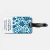 カスタムな写真及びモノグラムの花のハイビスカスパターン ラゲッジタグ (裏面横)