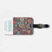 カスタムな写真及びモノグラムの花の漫画パターン ラゲッジタグ (裏面横)