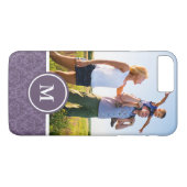 カスタムな写真及びモノグラムの贅沢な紫色の壁紙 Case-Mate iPhoneケース (裏面(横))