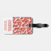 カスタムな写真及びモノグラムの赤い珊瑚パターン2 ラゲッジタグ (裏面横)
