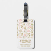 カスタムな写真及びモノグラムの金いかりパターン ラゲッジタグ (裏面縦)