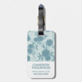 カスタムな写真及びモノグラムレトロの花パターン2 2 ラゲッジタグ (裏面縦)