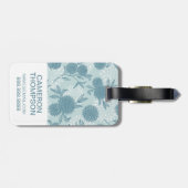 カスタムな写真及びモノグラムレトロの花パターン2 2 ラゲッジタグ (裏面横)