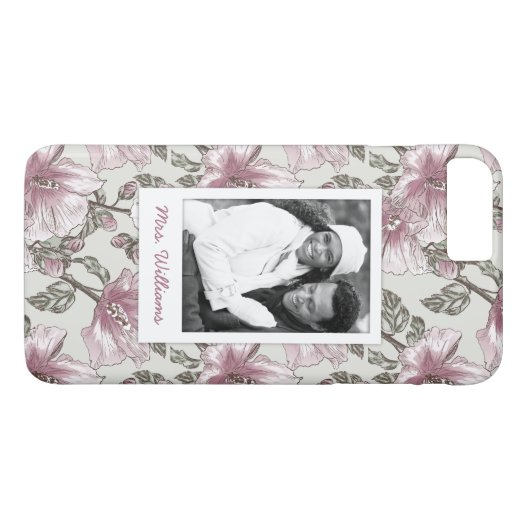 カスタムな写真及び一流のピンクのハイビスカスの花模様 Case-Mate iPhoneケース (裏面(横))