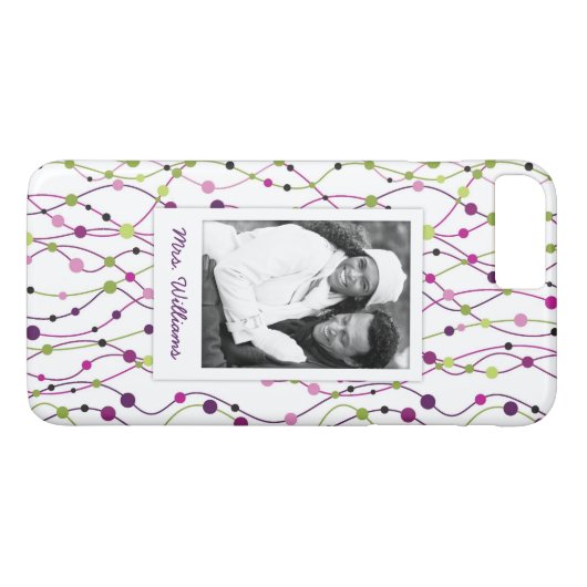 カスタムな写真及び一流の多彩の点の背景 Case-Mate iPhoneケース (裏面(横))