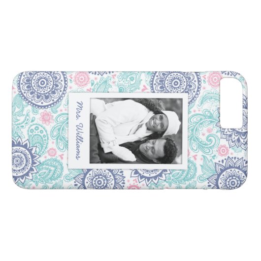 カスタムな写真及び一流の民族のペイズリーパターン Case-Mate iPhoneケース (裏面(横))