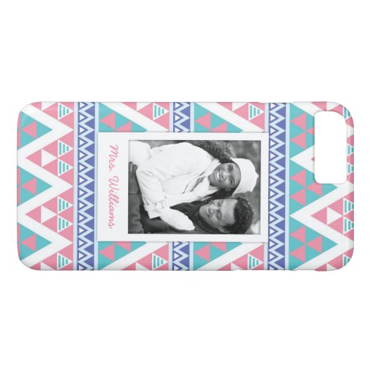 カスタムな写真及び一流の種族のアズテック派の多彩なパターン Case-Mate iPhoneケース (裏面(横))