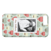 カスタムな写真及び名前のバレンタインのハートおよび髭 Case-Mate iPhoneケース (裏面(横))