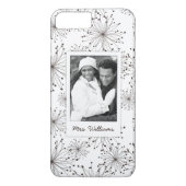 カスタムな写真及び名前のレトロの花の背景 Case-Mate iPhoneケース (裏面)