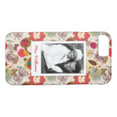 カスタムな写真及び名前のレトロの花パターン4 Case-Mate iPhoneケース (裏面(横))