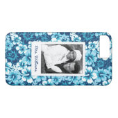 カスタムな写真及び名前の波の花のハイビスカスパターン Case-Mate iPhoneケース (裏面(横))