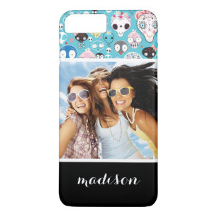 カスタムな写真及び名前の質の笑うスカル iPhone 8 PLUS/7 PLUSケース