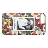 カスタムな写真及び名前レトロの花パターン7 Case-Mate iPhoneケース (裏面(横))