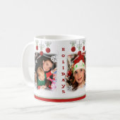 カスタムな写真及び文字のクリスマスのコーヒー・マグ コーヒーマグカップ (正面左)