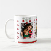 カスタムな写真及び文字のクリスマスのコーヒー・マグ コーヒーマグカップ (左)