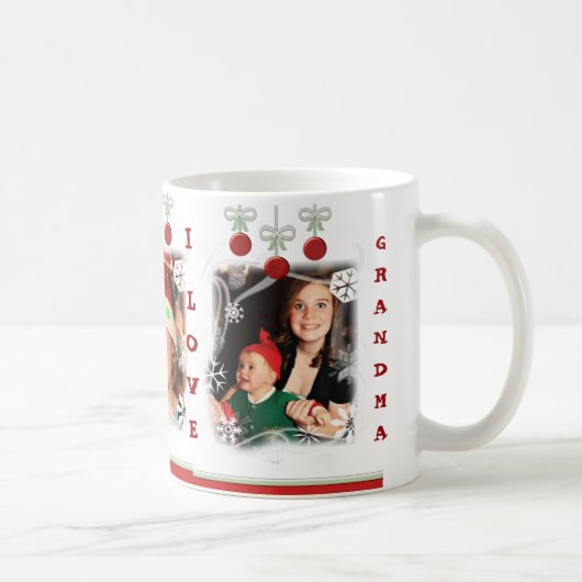 カスタムな写真及び文字のクリスマスのコーヒー・マグ コーヒーマグカップ (右)