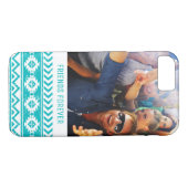 カスタムな写真及び文字のティール(緑がかった色)アステカな種族パターン Case-Mate iPhoneケース (裏面(横))