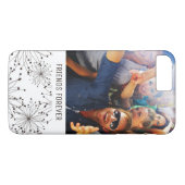 カスタムな写真及び文字のレトロの花の背景 Case-Mate iPhoneケース (裏面(横))