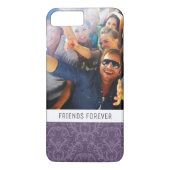 カスタムな写真及び文字の紫色の花模様の壁紙2 Case-Mate iPhoneケース (裏面)