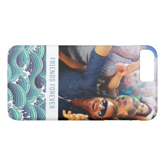 カスタムな写真及び文字の装飾的な海の波 Case-Mate iPhoneケース (裏面(横))