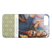 カスタムな写真及び文字緑および黄色パターン Case-Mate iPhoneケース (裏面(横))