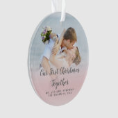 カスタムな写真私達の一緒の初めてのクリスマスの氏夫人 オーナメント (正面)
