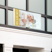 カスタムな写真第50記念日の旗 横断幕 (ビルの外側)