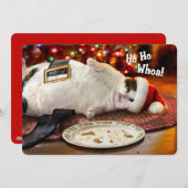 カスタムな写真|サンタ猫及びクリスマスのクッキー シーズンカード (正面/裏面)