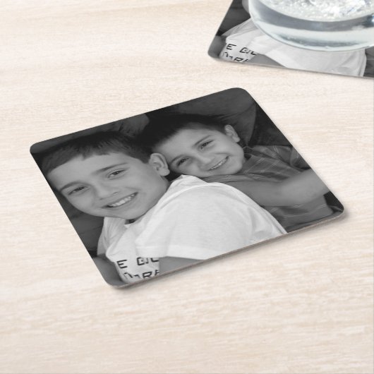 カスタムな写真 スクエアペーパーコースター (アングル)