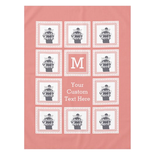 カスタムな写真、モノグラム及びカラーテーブルの布 テーブルクロス (正面)