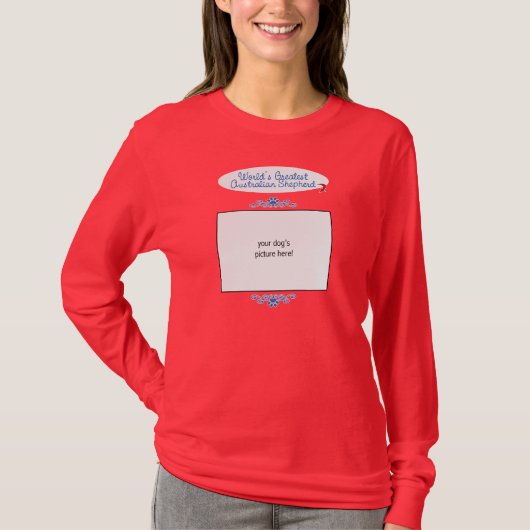 カスタムな写真! 世界のすばらしいオーストラリアの羊飼い Tシャツ (正面)