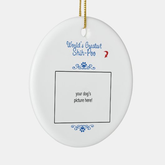 カスタムな写真! 世界の最も素晴らしいシーズー（犬）Poo セラミックオーナメント (右)
