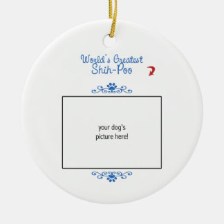 カスタムな写真! 世界の最も素晴らしいシーズー（犬）Poo セラミックオーナメント