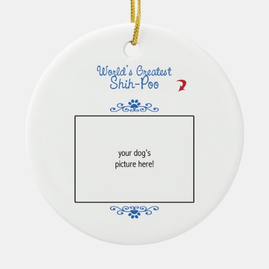 カスタムな写真! 世界の最も素晴らしいシーズー(犬)Poo セラミックオーナメント (正面)