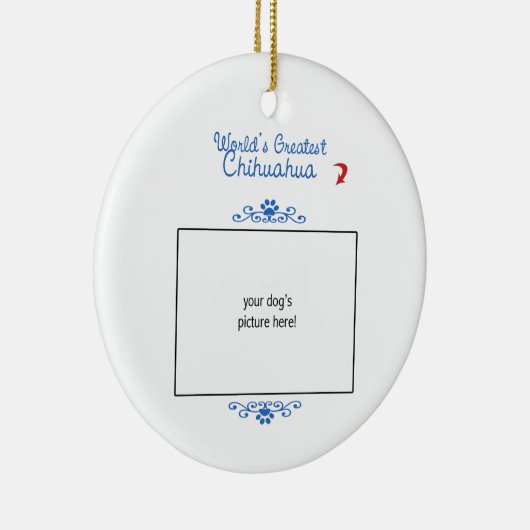 カスタムな写真! 世界の最も素晴らしいチワワ セラミックオーナメント (右)