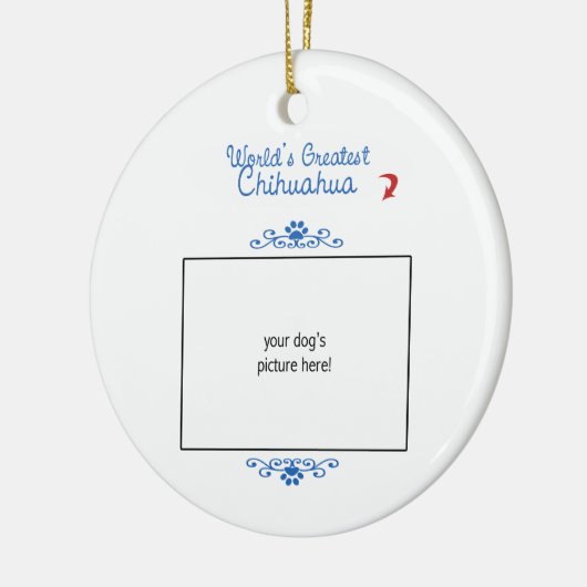 カスタムな写真! 世界の最も素晴らしいチワワ セラミックオーナメント (左)